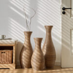 Eibhinn 3 Piece Set Retro Handmade Rattan Floor Vase, Tall Large Flower Vase, Multicolor Finish - Image 7