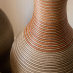 Eibhinn Hand Woven Rattan Floor Vase, Tall Vase, Two-Tone Finish, Flower Decorative Vase - Image 4