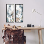 Elegant Abstract Botanical Plant Leaves Pattern Collage by Albert Koetsier - 2 Piece Graphic Art Set - Image 4