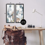 Elegant Abstract Botanical Plant Leaves Pattern Collage by Albert Koetsier - 2 Piece Graphic Art Set - Image 5