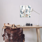 Elegant Abstract Botanical Plant Leaves Pattern Collage by Albert Koetsier - 2 Piece Graphic Art Set - Image 2