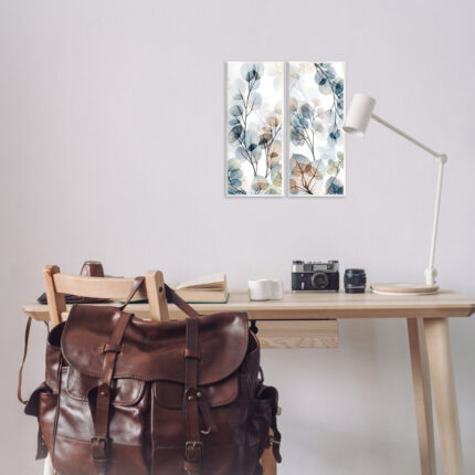 Elegant Abstract Botanical Plant Leaves Pattern Collage by Albert Koetsier – 2 Piece Graphic Art Set - Chic Decora