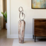 Elegant Metal Vase with Sculptural Accent Modern Glam Iron & Aluminum Decorative Accent