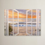 Elongated Window Painting Print on Canvas - Image 2