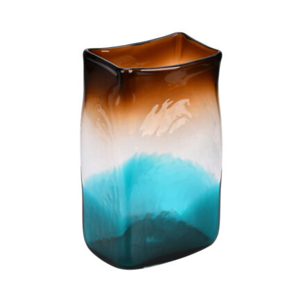 Elyes Burnt Sienna Rectangle Glass Vase - Chic Decora