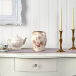 Escarleth 8'' Tuscan Ceramic Floral Print Table Vase - Image 2