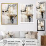 Essential Bliss Minimalism Abstract Gold Painting - Grey Abstract Painting Canvas Print - Image 3