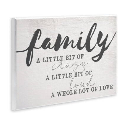Family Crazy Loud Love Inspirational Word Design – Textual Art - Chic Decora