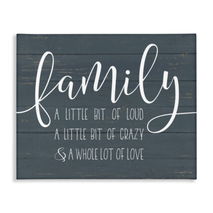 Family Loud Crazy Love by Lettered and Lined – Textual Art Print - Chic Decora