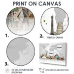 Famous Monuments Across World Graphic Art Print - Image 4