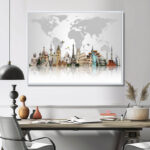 Famous Monuments Across World Graphic Art Print