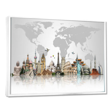 Famous Monuments Across World Graphic Art Print - Chic Decora
