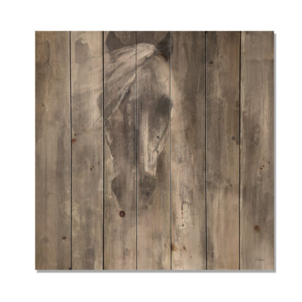Farmhouse Horse – Modern Farmhouse Print on Natural Pine Wood - Chic Decora