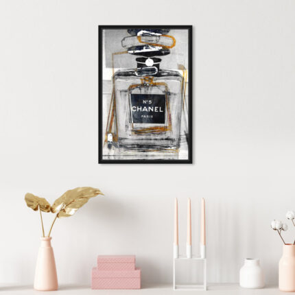 Fashion and Glam Infinite Glam Gold, Glam Gray – Graphic Art on Canvas - Chic Decora