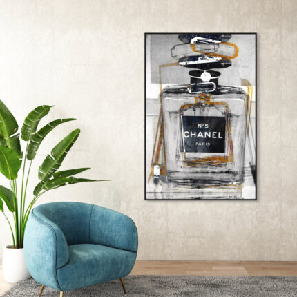 Fashion and Glam Infinite Glam Gold, Glam Gray – Graphic Art on Canvas - Chic Decora