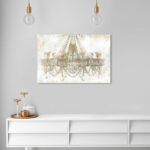 Fashion and Glam Palace Chandelier, Modern and Canvas Wall Art Print for Living Room