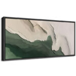 Faux Texture Abstract Green Minimalist Modern Artwork - Extra Large Framed Wall Art Canvas Print - Image 5