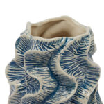 Fieldway Organic Shaped Stoneware Vase with Wavy Pattern Exterior - Image 4