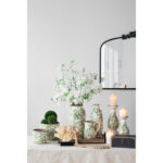 Flower Vase - 7.5" x 7.5" x 14.5" - Green/White - Image 8