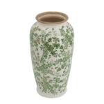 Flower Vase - 7.5" x 7.5" x 14.5" - Green/White - Image 2