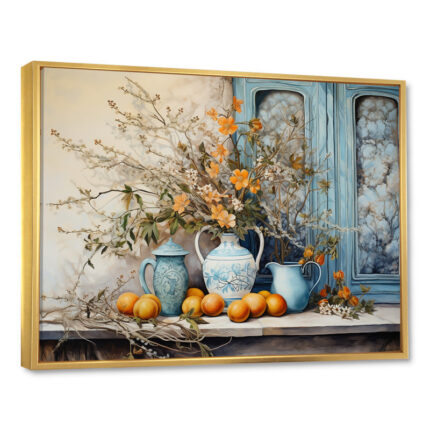 Flower vase oranges country Farmhouse – Flowers Wall Decor - Chic Decora