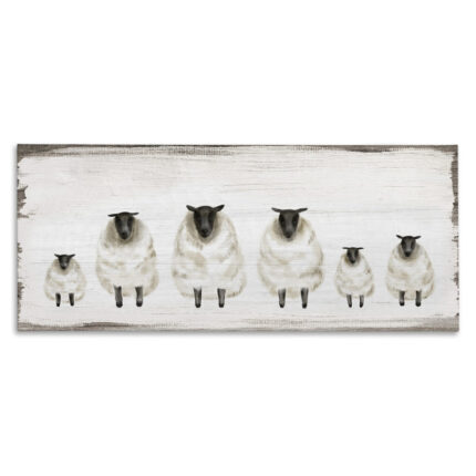 Fluffy Farm Sheep Herd Rustic Country Animals - Chic Decora