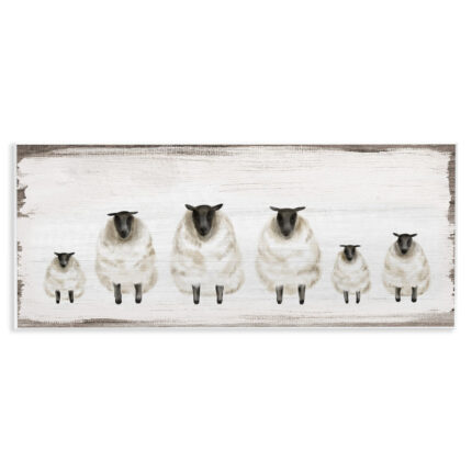 Fluffy Farm Sheep Herd Rustic Country Animals - Chic Decora