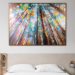 Forest Colors by Studio Arts Canvas Wall Art Print with Taupe Frame - 43" x 57"