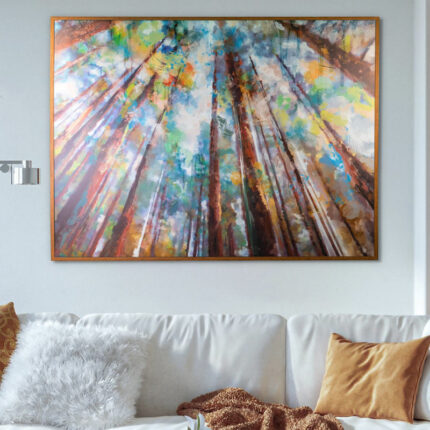 Forest Colors by Studio Arts Canvas Wall Art Print with Taupe Frame – 43″ x 57″ - Chic Decora