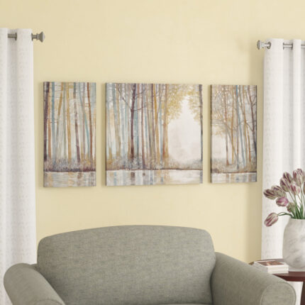 Forest Reflections Triptych 3-piece Canvas Wall Art Set - Chic Decora