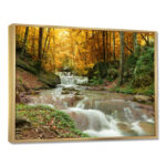 Forest Waterfall with Yellow Trees - Photograph Print - Image 2