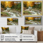 Forest Waterfall with Yellow Trees - Photograph Print - Image 3