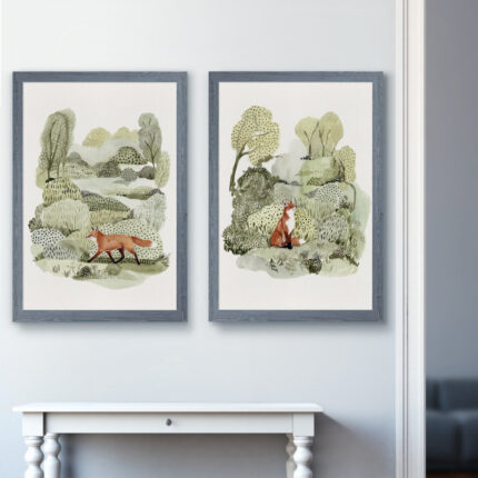 Fox Glen I – 2 Piece Framed Painting Print Set - Chic Decora