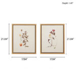 French Herbarium 2-piece Framed Canvas Wall Art Set - Image 4