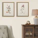 French Herbarium 2-piece Framed Canvas Wall Art Set