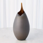Frosted Vase w/Amber Casing
