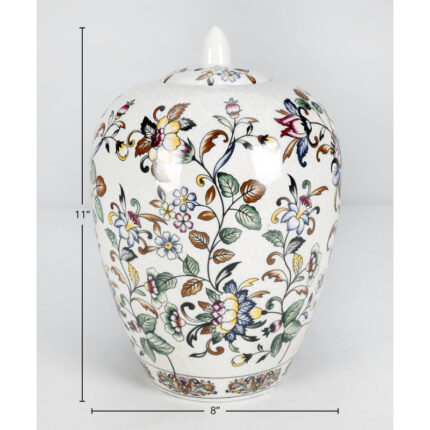 Gainesville 11” Porcelain Ginger Jar - Chic Decora