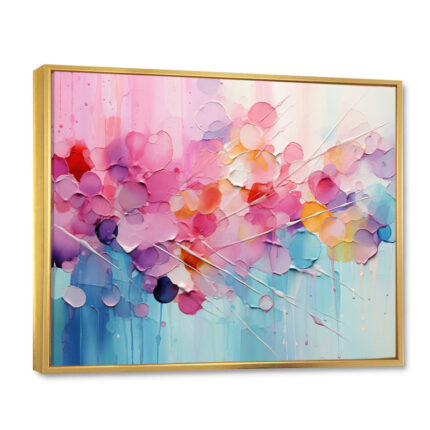 Gazley Pink Blue Pastel Patchwork – Abstract Collages Large Wall Art - Chic Decora