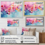 Gazley Pink Blue Pastel Patchwork - Abstract Collages Large Wall Art - Image 4
