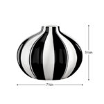 Gelb Black And White Striped Handmade Ceramic Vase (Round 5.5") - Image 4
