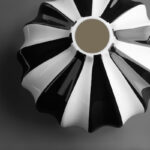 Gelb Black And White Striped Handmade Ceramic Vase (Round 5.5") - Image 8