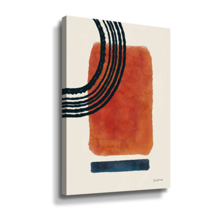 Geo Abstract III by Becky Thorns, Midcentury Modern Boho Pink, Blue, & Orange Minimalist Canvas Wall Art - Chic Decora