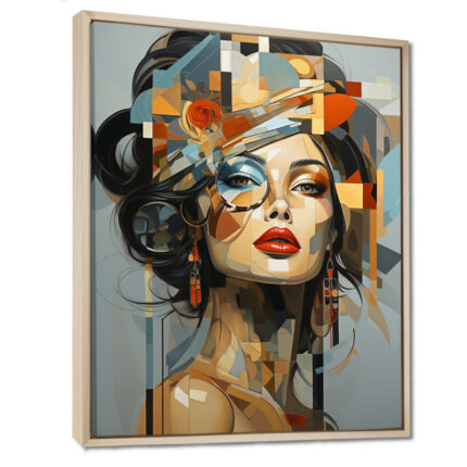 Glam Harmonious Cubist Woman Portrait I – Fashion Canvas Wall Art - Chic Decora