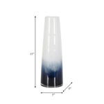 Glass Blue and White Ombre Cylinder Waters Vase - Image 5