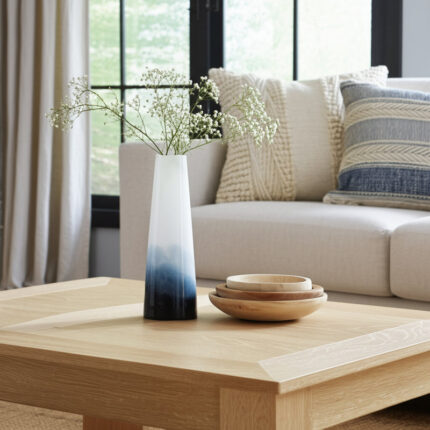 Glass Blue and White Ombre Cylinder Waters Vase - Chic Decora