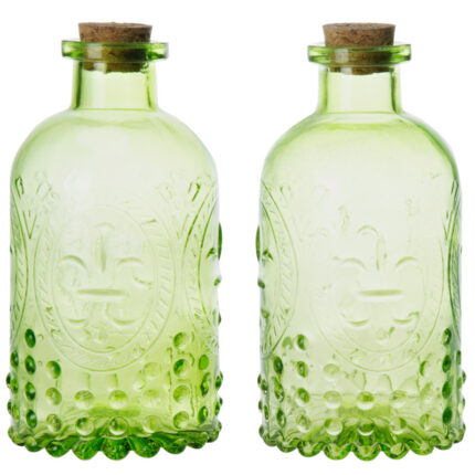 Glass Decorative Bottle (Set of 2) - Chic Decora
