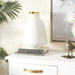 Glass Decorative Vase with Gold Rim