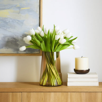 Glass Vase Glass Sleek Contemporary Silhouette with Modern Tapered Design and Smooth Minimalist Form for Decorative Display. - Chic Decora
