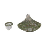 Glass Vase Handblown Decorative Art with Sculptural Ring Stopper and Flared Textured Body in Contemporary Glam Modern Design for Shelf Mantel or Tabletop Display Accent Decor - Image 7