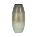 Glass Vase with Modern Boho Glam Style Sleek Iron and Metal Accent Decorative Artisanal Silhouette Handcrafted Contemporary Statement Oval Shape for Living Room Entryway or Shelf Decor - Image 5